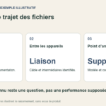 Schéma à trois cartes du port, de la liaison et du support de stockage.